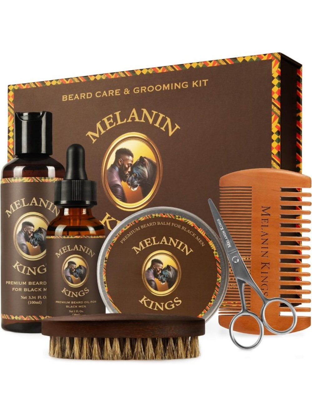 Beard Grooming Kit for Men - Natural Ingredients, Wash, Oil, Balm, Brush